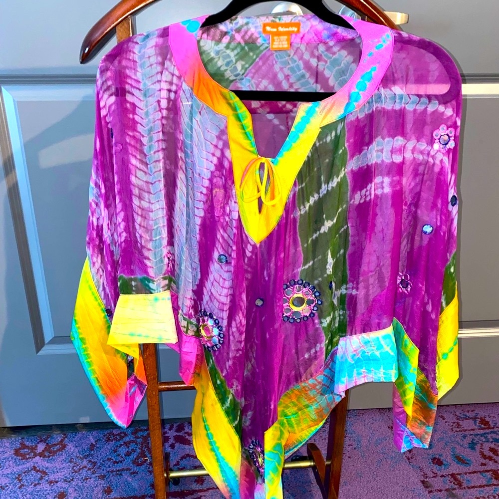 Sheer tye dye poncho